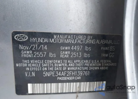 2015 Hyundai Sonata Sport from USA, damaged, VIN 5NPE34AF2FH139761